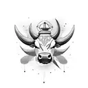 cow being abducted by alien ship tattoo design idea