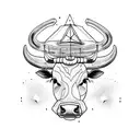 cow being abducted by alien ship tattoo design idea