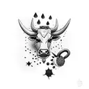 alien abducting cow tattoo design idea