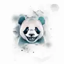 angry panda tattoo design idea