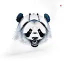 angry panda tattoo design idea