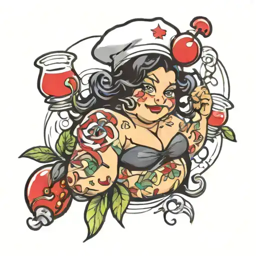 fat nurse tatto tattoo design idea