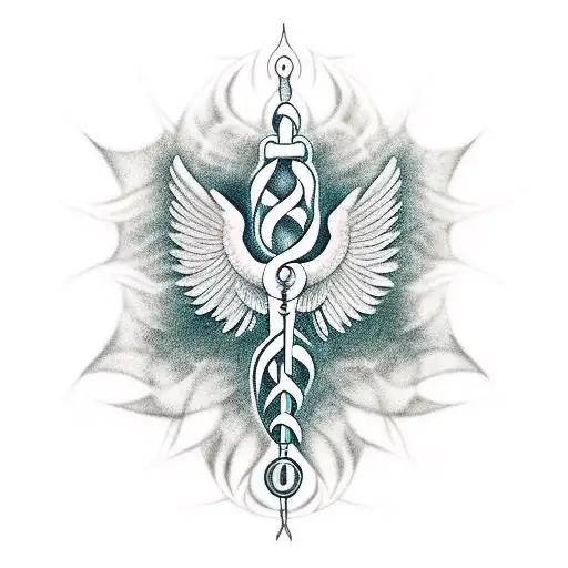 nursing caduceus tattoo design idea