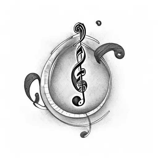 semicolon with eigth note and bass clef tattoo design idea