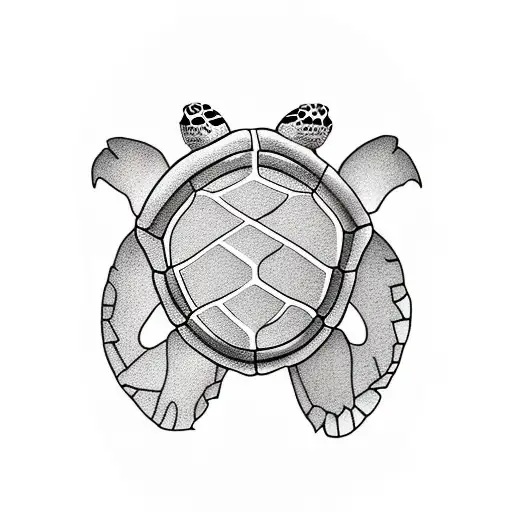Names of loved ones forming a turtle shape tattoo design idea