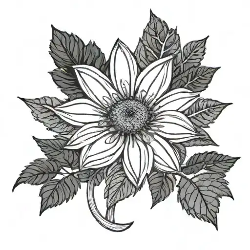 gerbera plant tattoo design idea