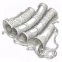 burnt scroll wrapped tattoo design idea
