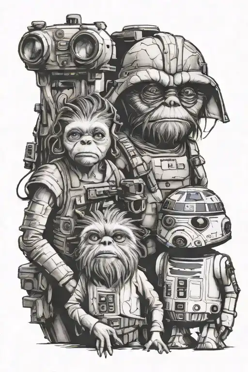Star wars Carl and ellie tattoo design idea