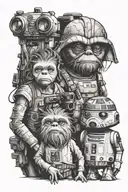 Star wars Carl and ellie tattoo design idea