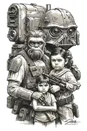 Star wars Carl and ellie tattoo design idea