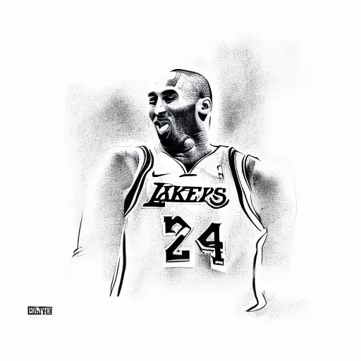 A sketch of Kobe Bryant dunking tattoo design idea