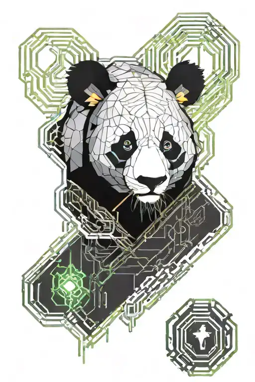 Panda bear tattoo design idea