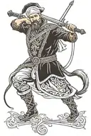 Ukrainian Cossack with a saber  tattoo design idea