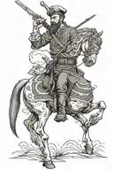 Ukrainian Cossack with a saber  tattoo design idea
