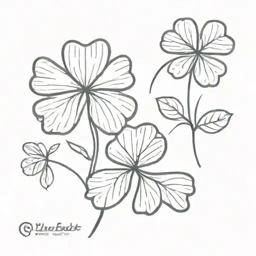 whyski and four-leaf clover  tattoo design idea