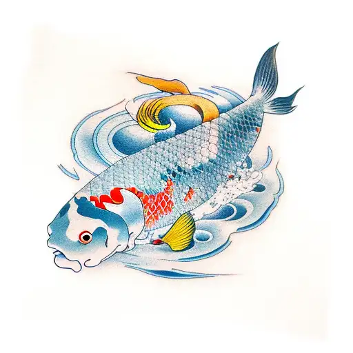 koi fish swimming in circle tattoo design idea