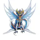 dragon con fuego medieval tattoo design idea