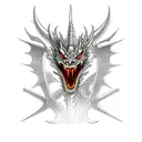 dragon con fuego medieval tattoo design idea