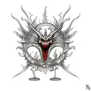 dragon con fuego medieval tattoo design idea