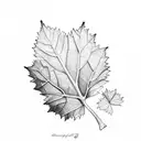 grape leaf  tattoo design idea