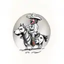 Cowboy sheriff riding a ferret instead of a horse tattoo design idea