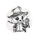 Cowboy sheriff riding a ferret instead of a horse tattoo design idea