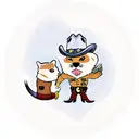 Cowboy sheriff riding a ferret instead of a horse tattoo design idea