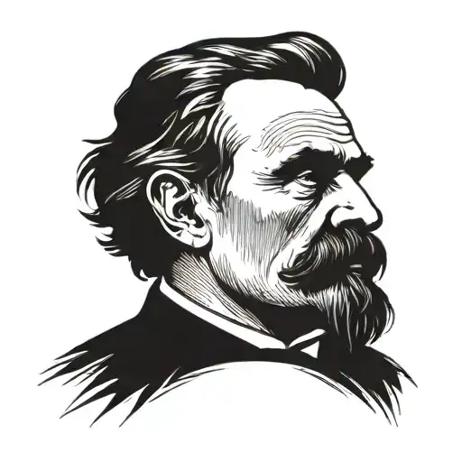 Head of old Nietzsche tattoo design idea