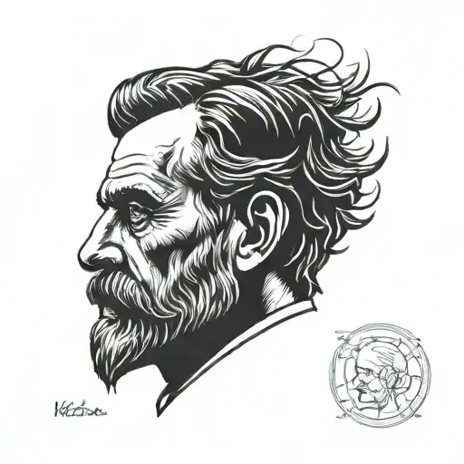 Nietzsche's head tattoo design idea