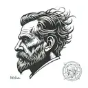 Nietzsche's head tattoo design idea