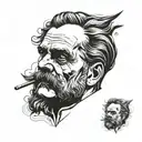 Nietzsche's head tattoo design idea
