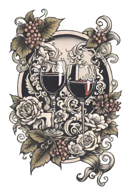 Years, loves and glasses of wine, they never count. tattoo design idea