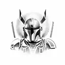 the Mandalorian with vegan this is the way character tattoo design idea