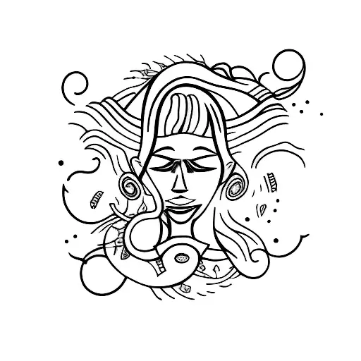Tattooed woman crying l tattoo design idea