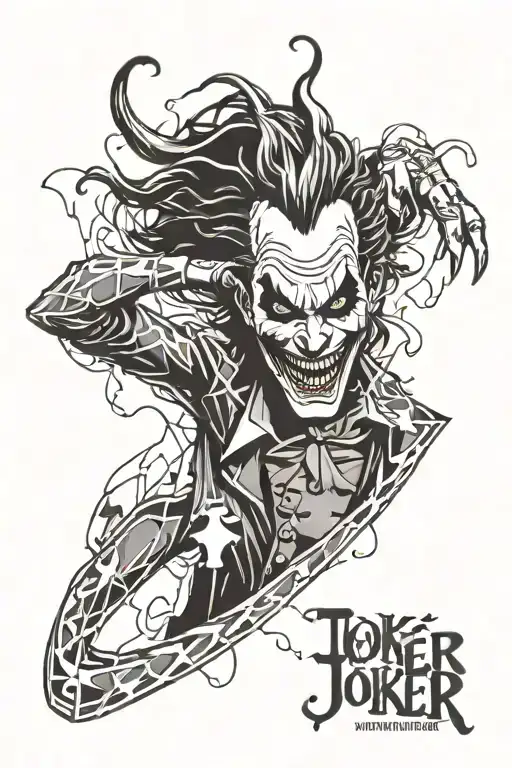 90s theme sleeve with the joker tattoo design idea