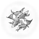 three koi fishes swimming in a circle  tattoo design idea