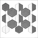 Pattern of hexagons, with artwork inside the hexagons tattoo design idea