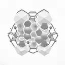 Pattern of hexagons, with random objects within each hexagon tattoo design idea