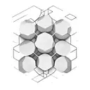 Pattern of hexagons, with random objects within each hexagon tattoo design idea
