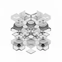 Pattern of hexagons, with random objects within each hexagon tattoo design idea
