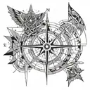 compass aviation tattoo design idea
