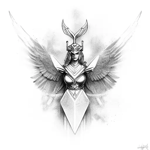 valkyrie healer tattoo design idea