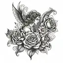 mixed of three names: Mehrdad, parniya, soniya tattoo design idea