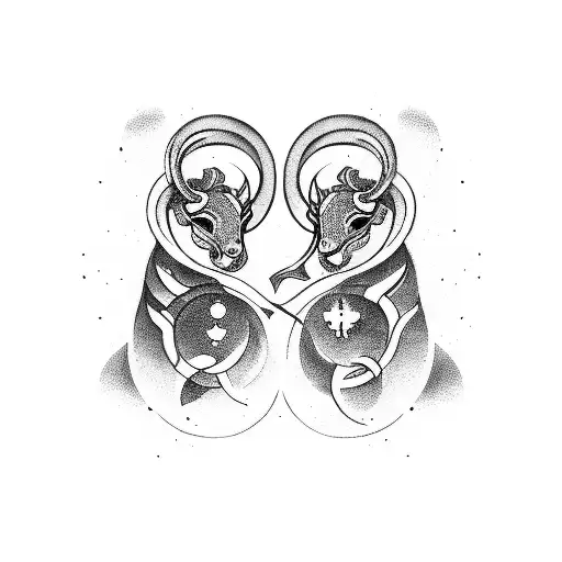 gemini zodiac sign tattoo design idea