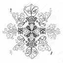 ankle bracelet with a four leaf clover, butterfly, stars, dragonfly, rose and moon as pendants tattoo design idea