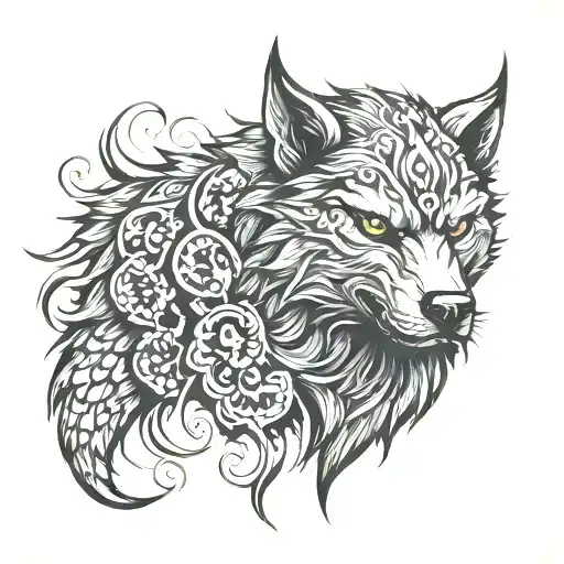 Scottish werewolf tattoo design idea
