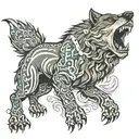 Scottish werewolf tattoo design idea