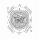 clock inside a jigsaw puzzle tattoo design idea