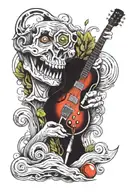 rock n roll inspired tattoo design idea