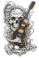 rock n roll inspired tattoo design idea